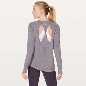 Lululemon Stop Drop & Squat Long Sleeve  *Heathered Black Currant